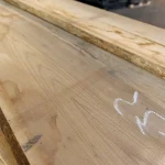 Texture and color of kiln dried 52 mm unedged elm board