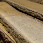 52 mm Extra grade unedged oak boards pieces with natural bark edges