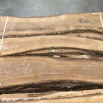 Kiln dried 52 mm European walnut unedged boards in stock at warehouse