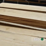 Grade 1 edged oak board, 52 mm, stored in a warehouse stack