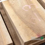 Dry edged European walnut board, 52 mm, showing clear natural wood grain texture.
