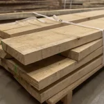 Thickness of hornbeam edged boards, 52 mm, stacked in a pack