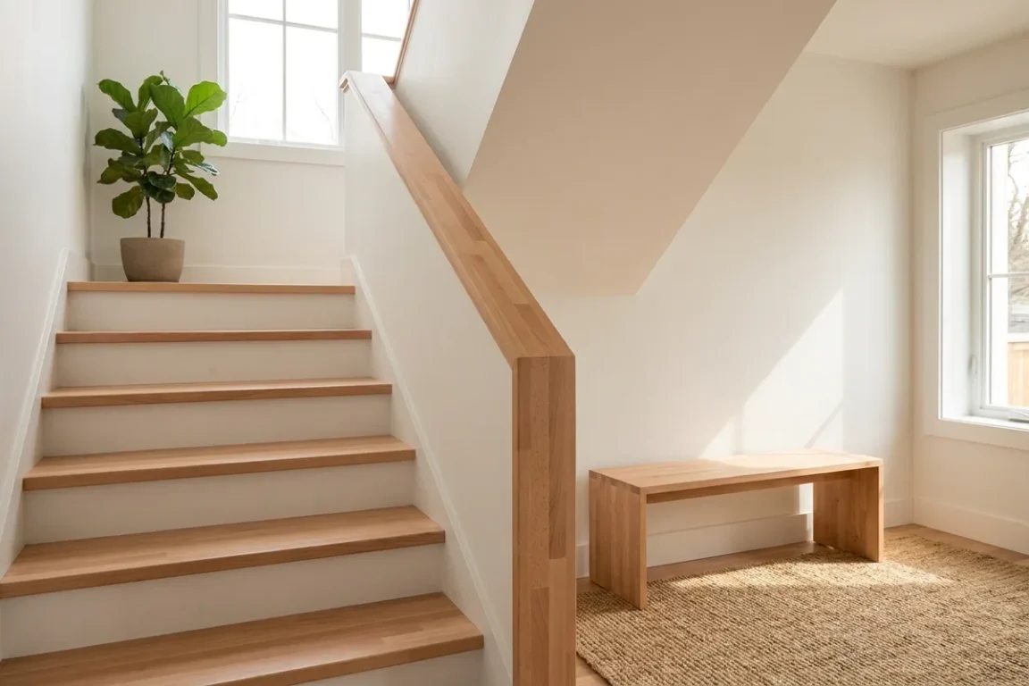 Staircase Elements from Beech Wood Panels