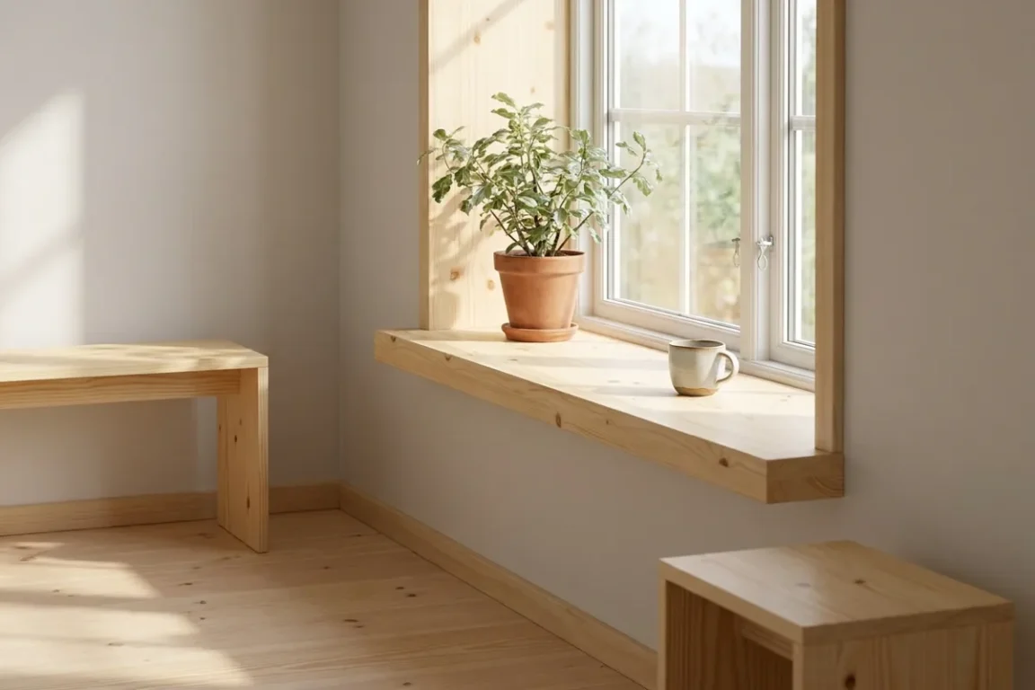 Window Sills and Decor from Glued Pine