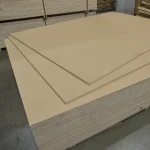 Neat stack of HDF-faced blockboards ready for shipment.
