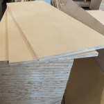 Top view of 2100x900 mm HDF-faced blockboards showing their perfectly flat and smooth surface.