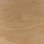 Close-up texture of natural Ceiba veneer on a blockboard panel.