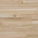 Top-down flat lay view of the finger-jointed oak wood texture showing natural grain.