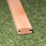 General view of the alder H-profile for decorative grids on grass