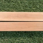 Two wooden alder H-profile slats side by side