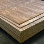 Warehouse storage of veneered chipboard American Walnut 19 mm
