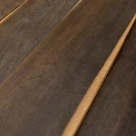 Detailed view of smoked oak veneer surface at an angle