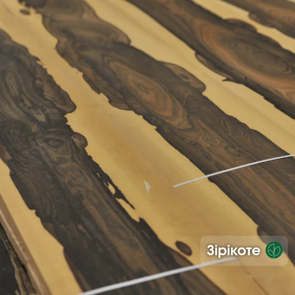 Exclusive ziricote veneer 0.6 mm with high-contrast pattern