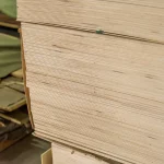 Pallet of FC birch plywood 12 mm in a warehouse
