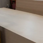 FC birch plywood sheet 2.500x1.250 m on a pallet in the workshop