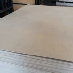 Large sheet of FC birch plywood 4 mm in the warehouse