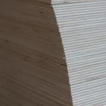 Edges of 3 mm FK plywood sheets showing the veneer layers