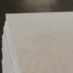 Corner of a stack of 3 mm birch FK plywood sheets