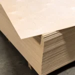 Top sheet of 4 mm FC plywood grade B/BB in a bundle