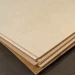 Stack of square FC plywood sheets 1525x1525 mm