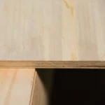 Thickness measurement of birch FK plywood 15 mm sheet on the cut