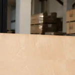 Sheet of 22 mm birch veneered plywood against the background of the WoodWay Expert warehouse.