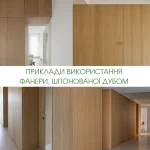 Колаж інтер'єрів із використанням фанери 5 мм, шпонованої дубом
