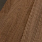 Natural grain pattern of American walnut on 10 mm veneered plywood.