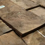 Unique texture and pattern of American walnut burl veneer