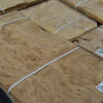 Elm burl veneer, root cuts, 0.6 mm — full sheet view