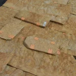 American maple root cut veneer sheets with tags in the warehouse
