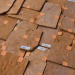 Bundles of Madrone burl veneer (root cuts) in the WoodWay Expert warehouse