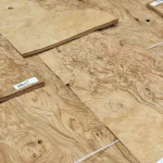 Bundle of olive ash burl veneer sheets, 0.6 mm