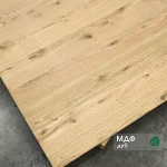 Oak wall panel with knots, 19 mm, 2800x2070 mm, stack in the warehouse