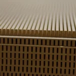 Stack of flexible MDF boards stored in the warehouse