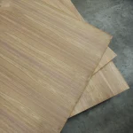 Corner of three stacked veneered MDF boards American Walnut 19 mm
