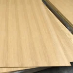 Surface of veneered MDF board oak 17 mm at an angle