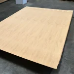 Full sheet of MDF veneered with sawn oak veneer 2800x2070 mm on the floor