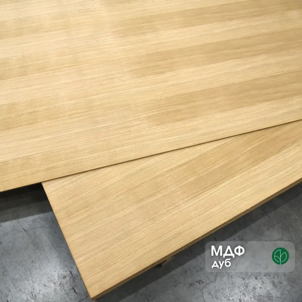 Veneered MDF boards with sawn oak veneer 9 mm thick in the WoodWay Expert catalog