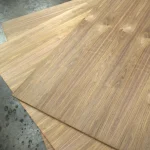 Three sheets of veneered MDF American Walnut fanned out