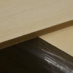 Edge and 19 mm thickness of white ash veneered MDF board