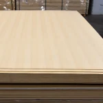 Edges of 4mm veneered MDF boards stacked together