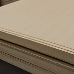 Stacked layers of 4mm MDF boards veneered with white ash