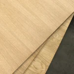 Macro photo of sawn oak veneer texture on MDF board