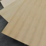 Top view of oak veneered MDF boards sized 2800x2070 mm.