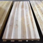 Wall panels, alder heartwood, 19 mm, 2800x1033 mm — close view of the stack