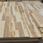Close view of ash wall panel surface, parquet knots, 19 mm