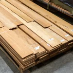 Pallet of sawn Acacia veneer bundles in the warehouse