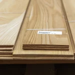 Edge view of stacked 4.5 mm sawn elm veneer sheets