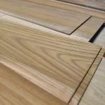 Detailed view of elm wood fibers on sawn veneer